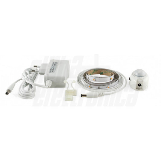 KIT STRISCIA A LED BEDlight 1,2m 24Vdc SINGOLO C/ALIMENTATORE E SENSORE DI MOVIMENTO Plug and play