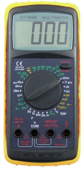 MULTIMETRO TESTER DIGITALE 10A CON BUZZER, CAPACIMETRO, MIS. TEMPERATURA, D.H.33mm CIFRE 3 e 1/2