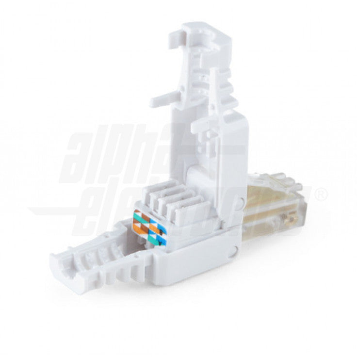 SPINA MODULARE RJ45 8P8C Cat.5e NON SCHERMATA PER CAVO RIGIDO A CHIUSURA A PRESSIONE