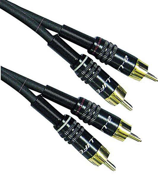 CAVETTO a-LIFE SP. RCAx2 - SP. RCAx2, 1,5m, D.6,0mm x2, NERO, CONTATTI DORATI