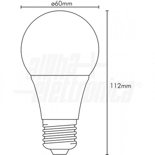 LAMPADINA A LED E27 - 11W - 230Vac - Bianco naturale - Dimmerabile
