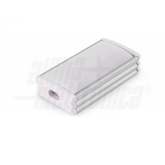 PROFILO DI ALLUMINIO ANOTIZZATO CON COPERTURA IN PC OPACO BIANCA 2 METRI