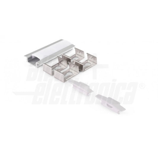 PROFILO DA INCASSO CON COPERTURA IN PC OPAC 2METRI + ACCESSORI