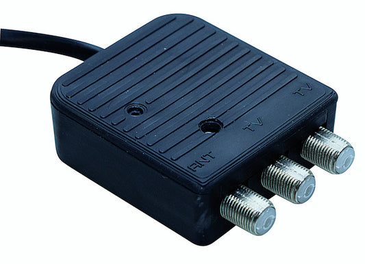 AMPLIFICATORE DI LINEA 1 INGR. VHF+UHF regolabile 15÷20dB, 2 uscite, connettori F, mod. PSA 25N2-LTE READY