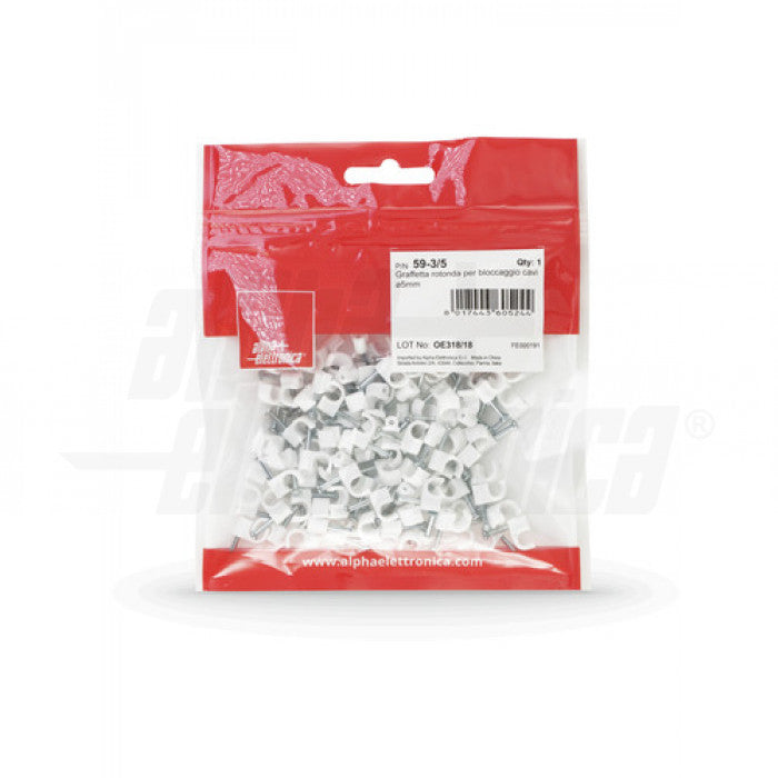 CHIODINI/GRAFFETTA ROTONDA PER BLOCCAGGIO CAVI DIAM.6/7MM CONF.100PZ