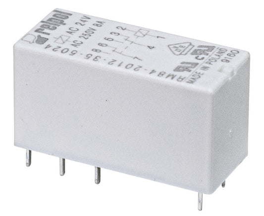 RELE'- 2 poli 8A - pin 5mm - 24Vac - AgNi 2CO (DPDT) (Doppio polo, doppio contatto) IP67 H15,7mm