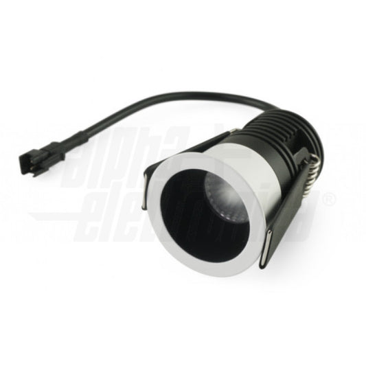 FARETTO LED da incasso rotondo - 4,8W - Nero - Bianco caldo