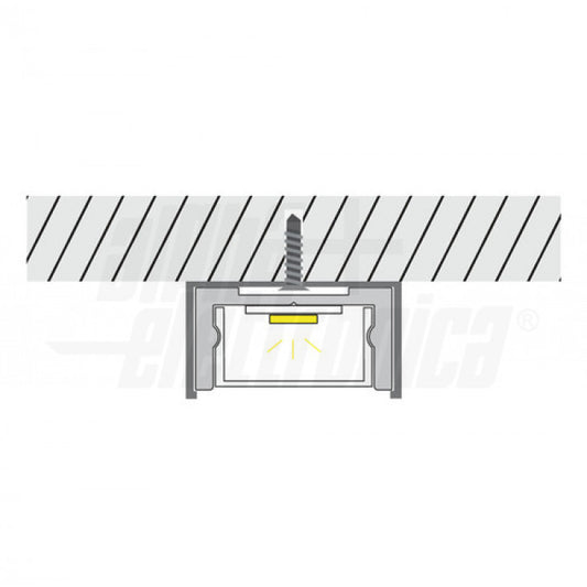 PROFILO IN ALLUMINIO VERNICIATO BIANCO CON COPERTURA in PC opaca piana - 2m - Accessori inclusi