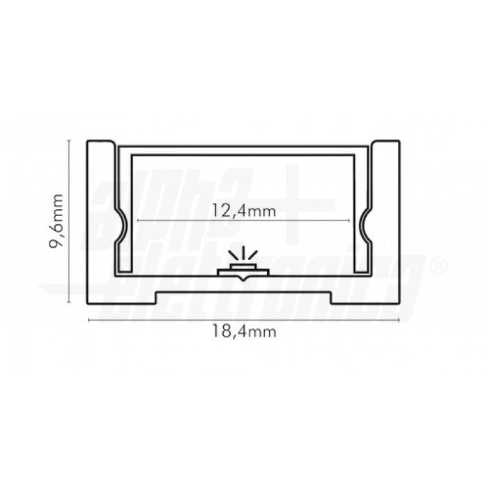 PROFILO IN ALLUMINIO VERNICIATO BIANCO CON COPERTURA in PC opaca piana - 2m - Accessori inclusi