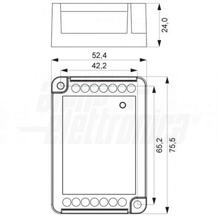 CONTROLLER LED RGBW 12/24V 12A max - 3A per canale - 4 canali - Comando Wi-Fi tramite App e pulsante