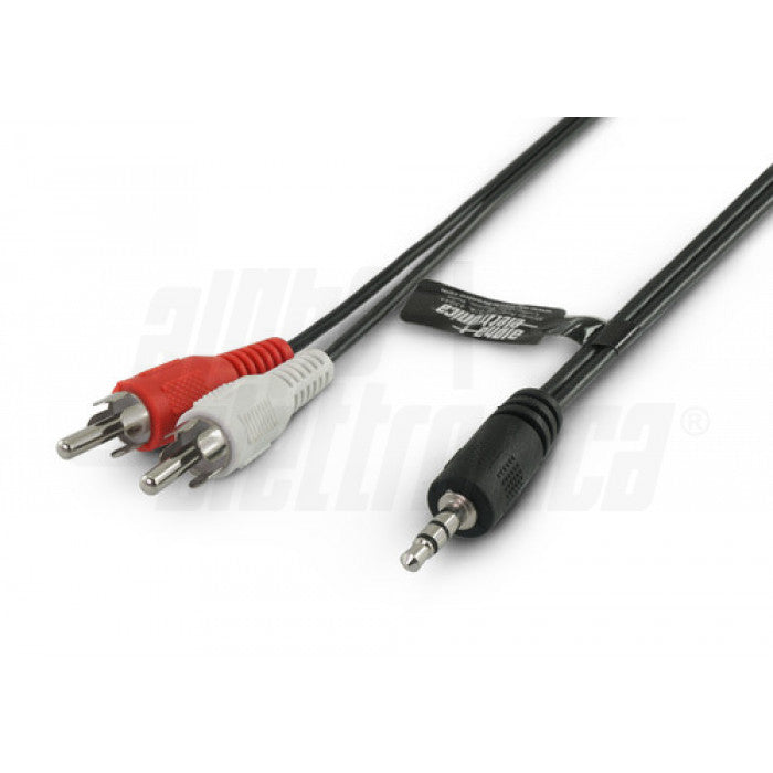 CAVO DA SPINA JACK DIAM.3,5 STEREO A 2 SPINA RCA AUDIO - 1,5mt