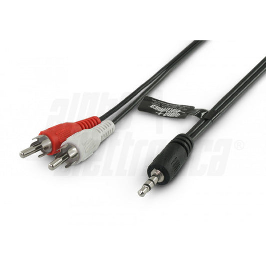 CAVO DA SPINA JACK DIAM.3,5 STEREO A 2 SPINA RCA AUDIO - 1,5mt