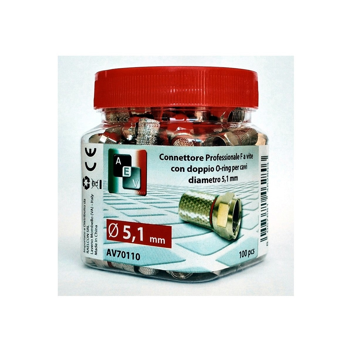 CONNETTORE A VITE 5mm DOPPIO OR - BARATTOLO 100PZ