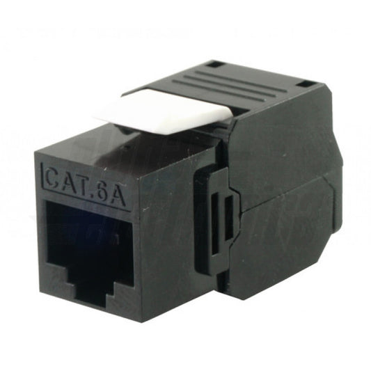 PRESA KEYSTONE 8P8C RJ45 non schermata - Cat.6a - UTP - Crimpaggio senza utensile - Nera