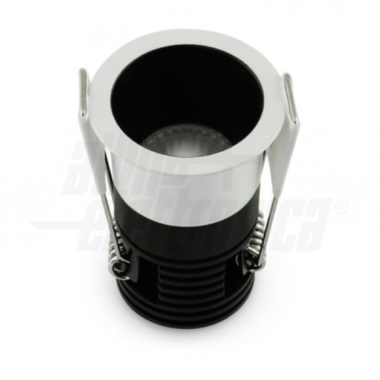 FARETTO LED da incasso rotondo - 4,8W - Nero - Bianco caldo