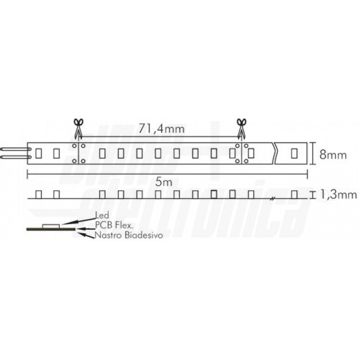 STRISCIA LED 112 Led/m 2835 - 24Vdc - 14,4W/m - Bianco Naturale