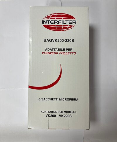SACCHETTI INTERFILTER VK200 - IN SCATOLA VORWERK-FOLLETTO