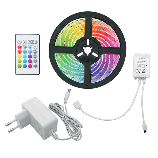 STRISCIA LED COB 1m IP65 COLORE RGB 12V CON KIT