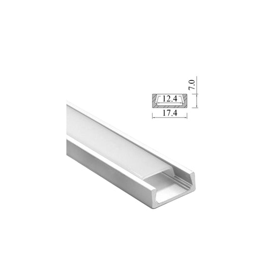 PROFILO ALLUMINIO PIATTO CON COPERTURA OPACA 2m