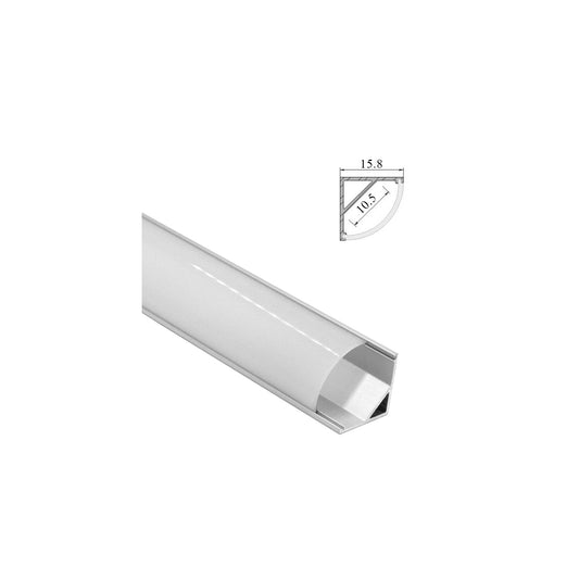 PROFILO ALLUMINIO ANGOLARE, COPERTURA OPACA, 2MT