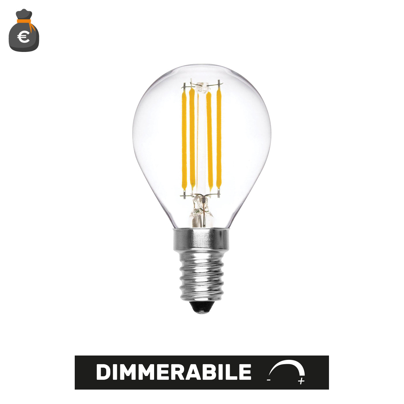 LAMPADINA MINI SFERA DIMMERABILE LED 6W 550lm 4000K E14