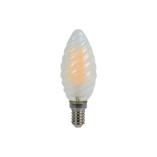 LAMPADINA TORTIGLIONE C37 VETRO FROST 4W 450lm 4000K