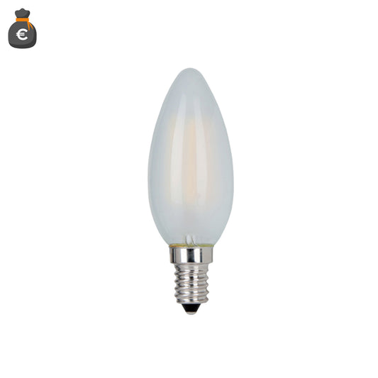 LAMPADINA OLIVA C37 VETRO FROST 4W 450lm 4000K