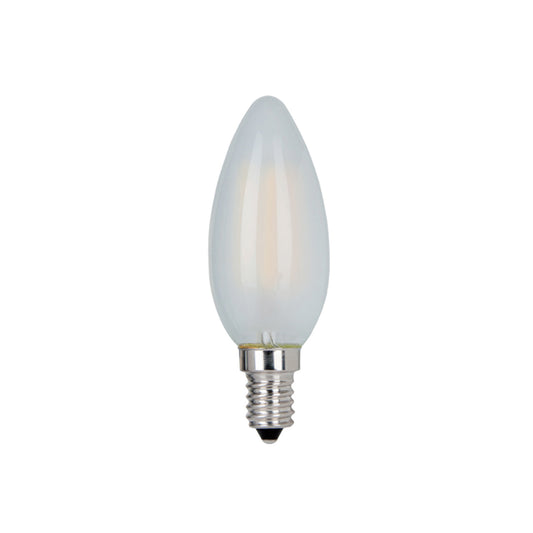 LAMPADINA OLIVA C37 VETRO FROST 4W 450lm 2700K