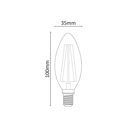 LAMPADINA OLIVA A FILAMENTO LED 230V 4W 360° NATURALE E14 - AP353FN