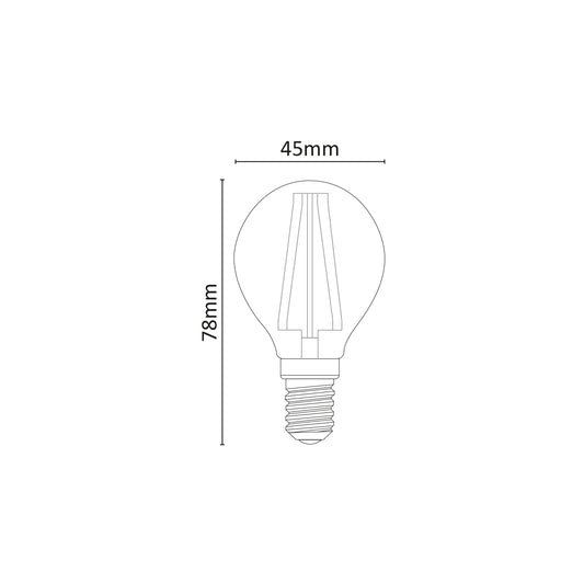 LAMPADINA MINI SFERA A FILAMENTO LED 230V 4W 360° CALDO E14 - AP453FC