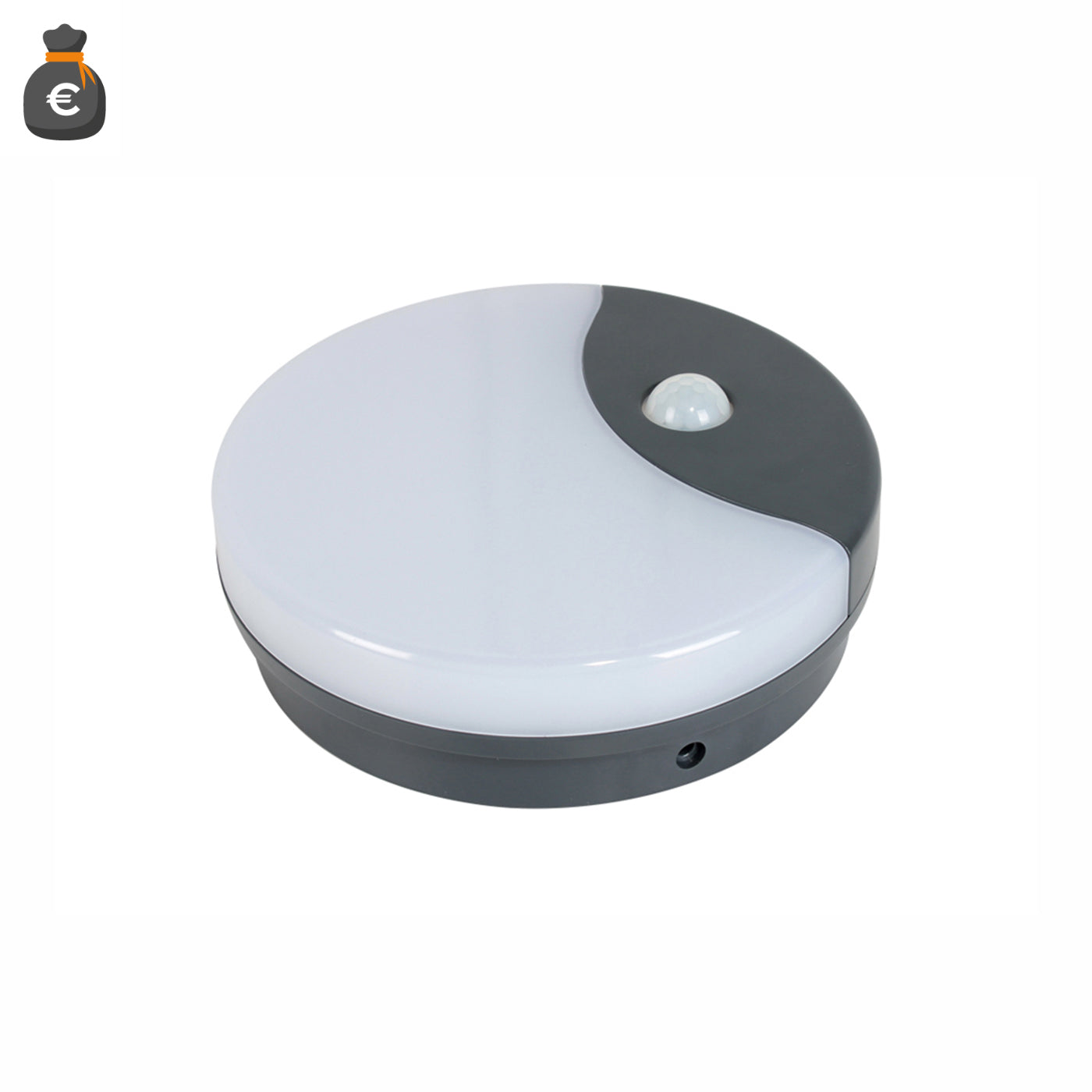 PLAFONIERA LED IP54 CCT 12W 960lm ROTONDA GRIGIA+SENSORE