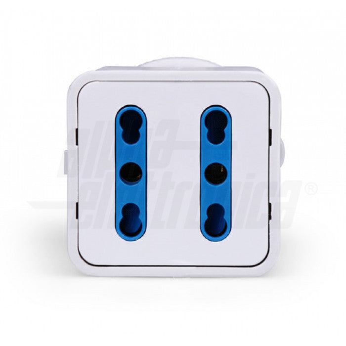 ADATTATORE DA 1 Spina CEE 2P+T 16A a 2 Prese 2P+T 10/16A