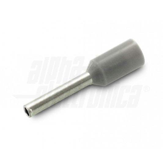 TERMINALI A BUSSOLA PREISOLATO PER CAVO 0,75mm² - AWG20 - Grigio - conf. 100 pz