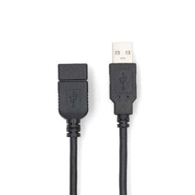 CAVO USB USB 2.0 | USB-A maschio - USB-A femmina - 480 Mbps - Placcato in nichel - 3,00 m - Round - PVC - Nero