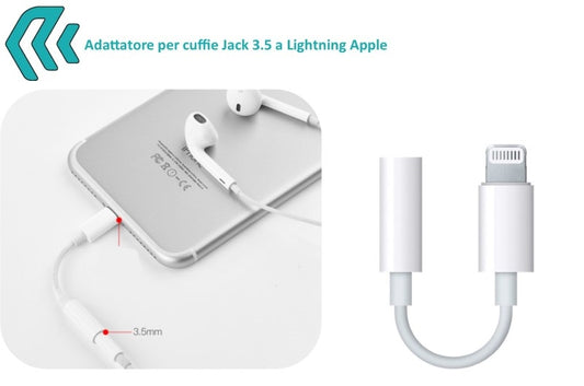 ADATTATORE PER AUDIO JACK 3,5 a Apple Lightning iPhone