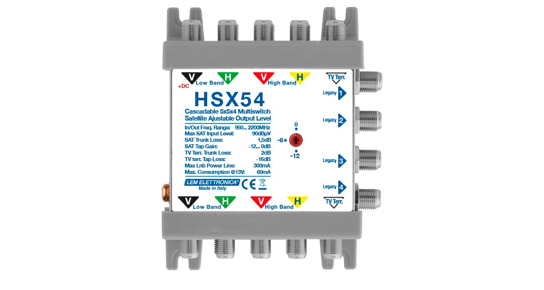 MULTISWITCH LEGACY IN CASCATA A 5 CAVI PASSANTE 4 DER.-16dB