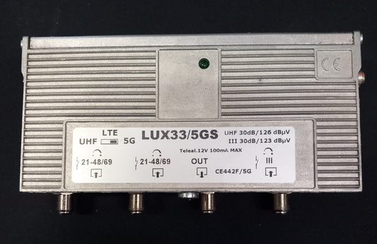 CENTRALINA LUX33/5GS 3IN(3,U, U) 30dB 126dBuV 5G-UHF