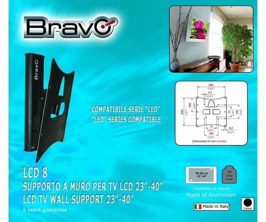 SUPPORTO DA PARETE PER TELEVISORI LCD E PLASMA DA 23" A 40" BLACK