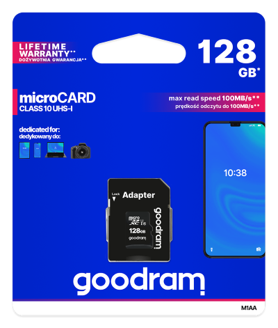 MICROSD 128GB class 10 UHS I + adapter - retail blister