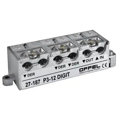 DERIVATORE TV-SAT per interno  3 derivazioni  -12 dB, cc