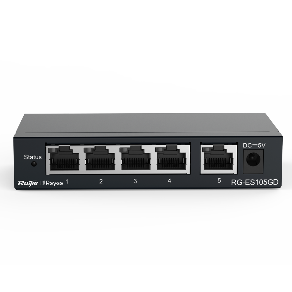 SWITCH  ETHERNET5 PORTE da Tavolo Alloggiamento in Metallo