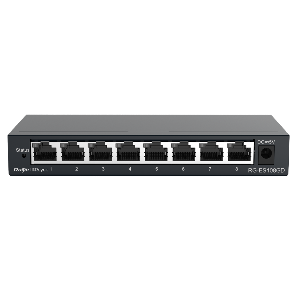 SWITCH  ETHERNET 8 PORTE da Tavolo Alloggiamento in Metallo