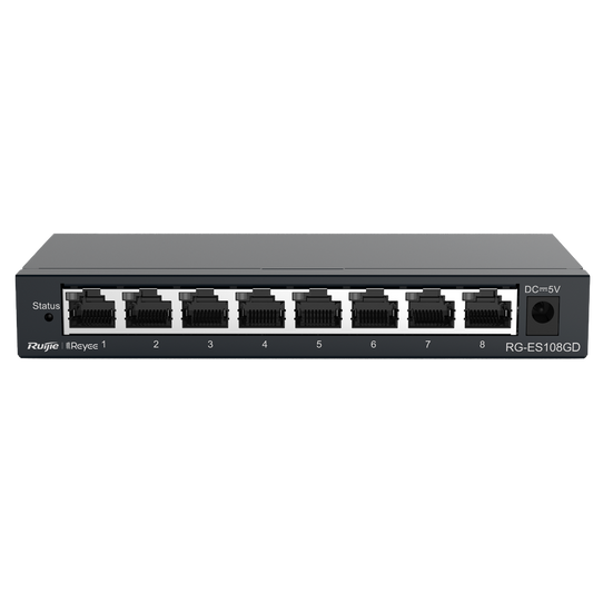 SWITCH  ETHERNET 8 PORTE da Tavolo Alloggiamento in Metallo