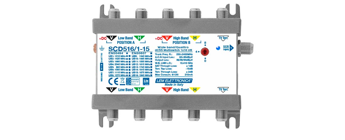MULTISWICH IBRIDI dCSS/LEGACY A 4 CAVI SAT-IF+TV TERRESTRE