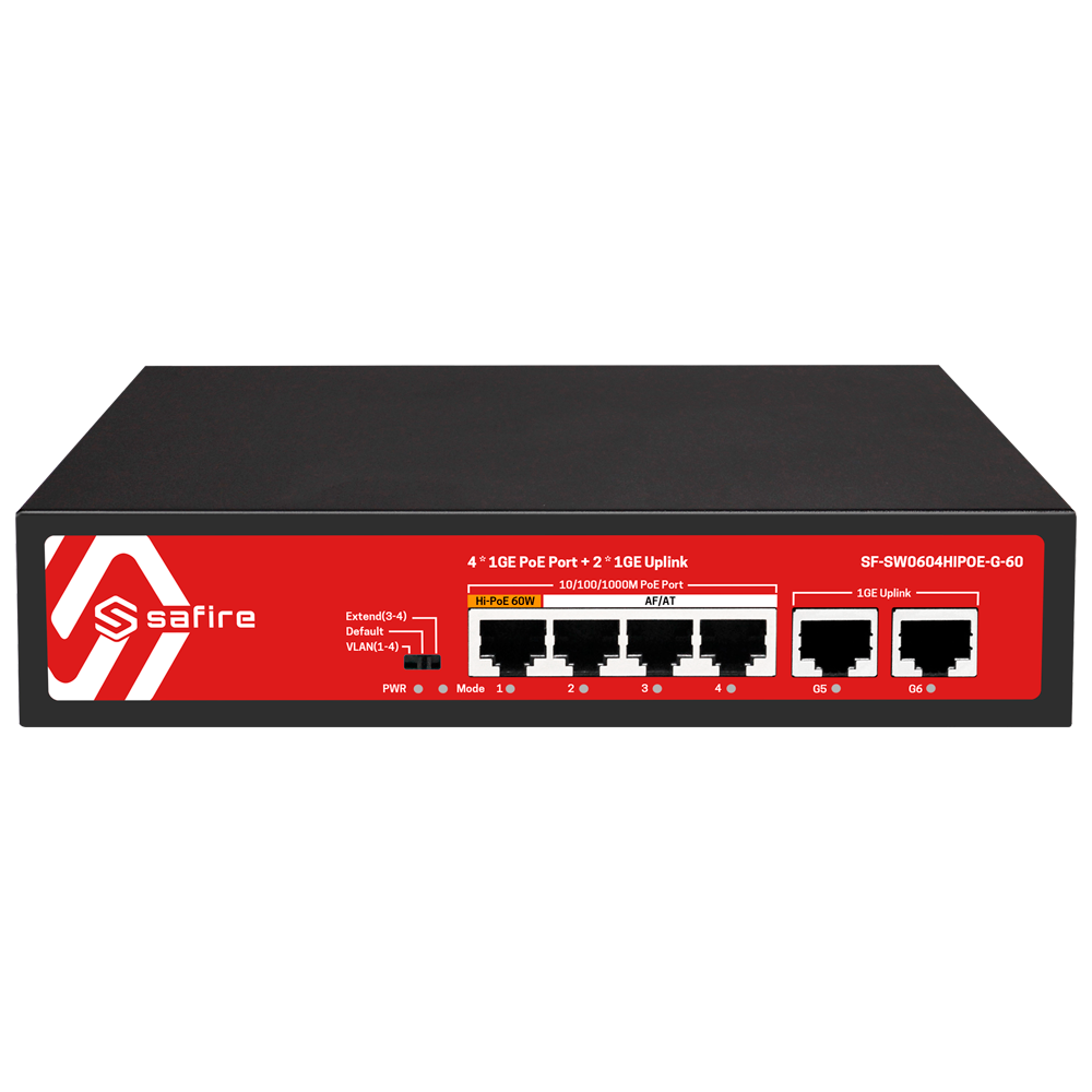 SWITCH POE 4 PORTE POE + 2 UPLINK RJ45