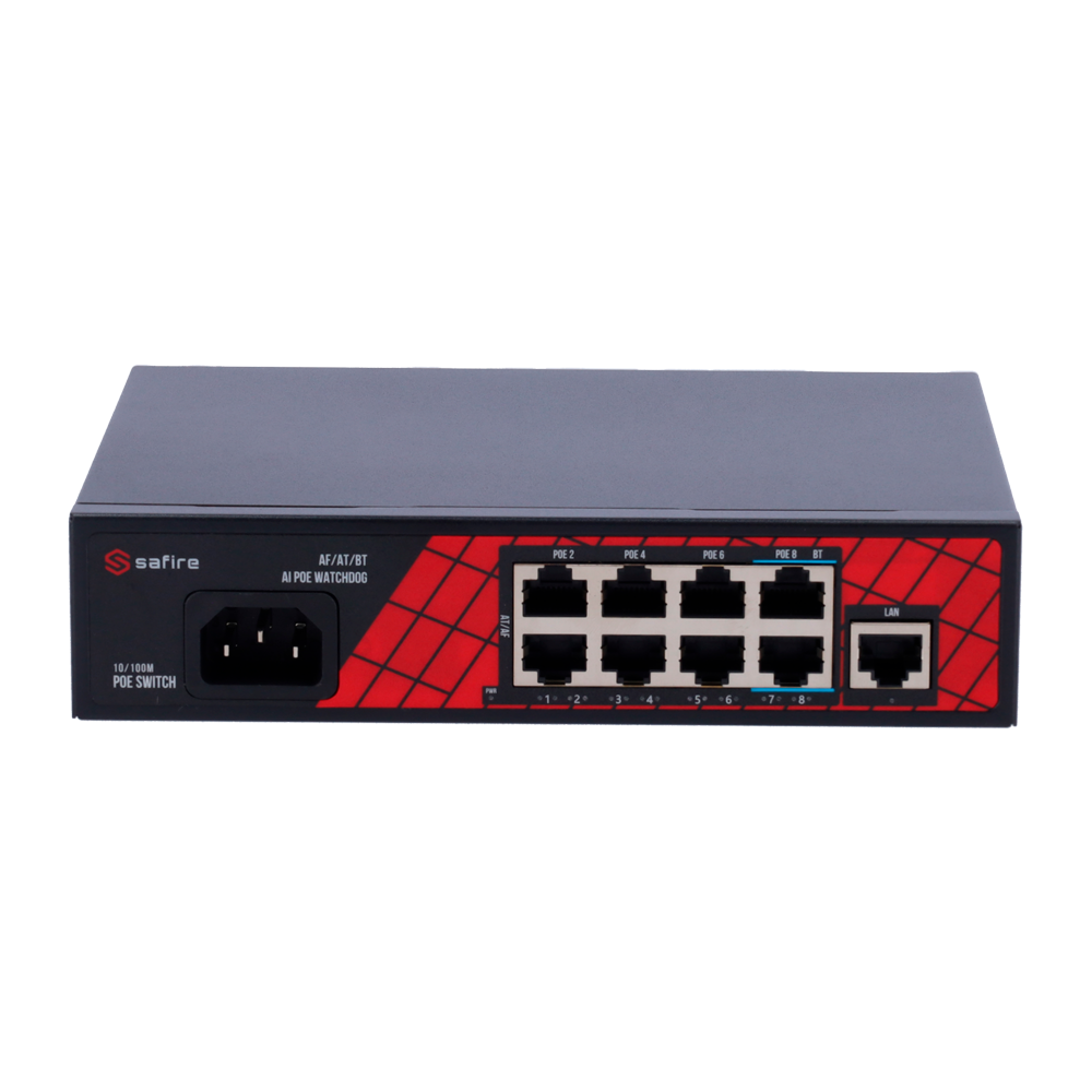 SWITCH Hi-PoE 8 PORTE PoE + 1 UPLINK RJ45