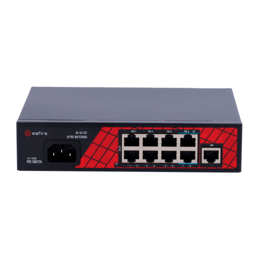 SWITCH Hi-PoE 8 PORTE PoE + 1 UPLINK RJ45