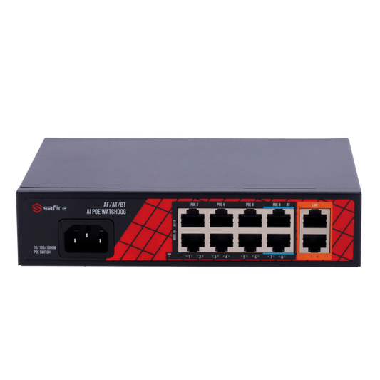 SWITCH POE IBRIDO 8 PORTE(6X POE+2X HI-POE)+2 UPLINK 120W
