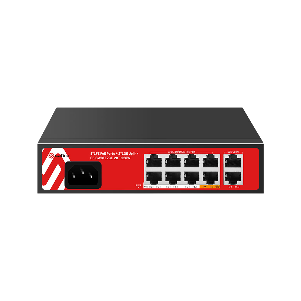 SWITCH HI-POE SAFIRE 8 PORTE FE POE + 2 UPLINK