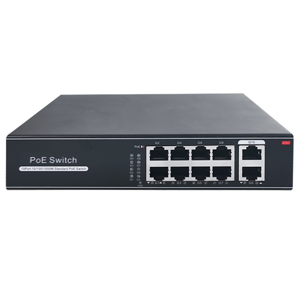 SWITCH PoE 8 porte RJ45 + 2 RJ45 Uplink
